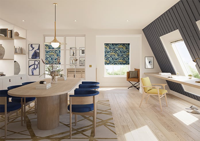 Leopard, Lapis- Motorised Roman Blind - Image 8